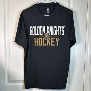 NHL VGK Vegas Golden Knights Hockey Black Round Neck Shirt Size Med EUC #2643